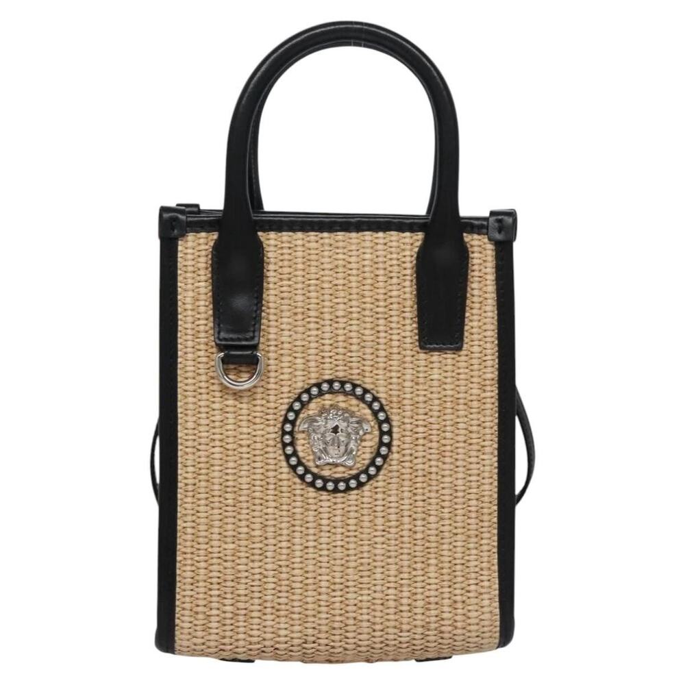 Versace Raffia Handbag Beige